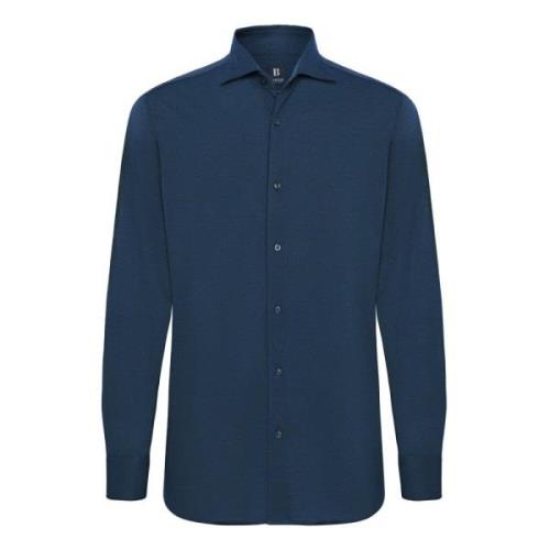 Boggi Milano B Jersey Pique Polo Shirt Regular Fit Blue, Herr