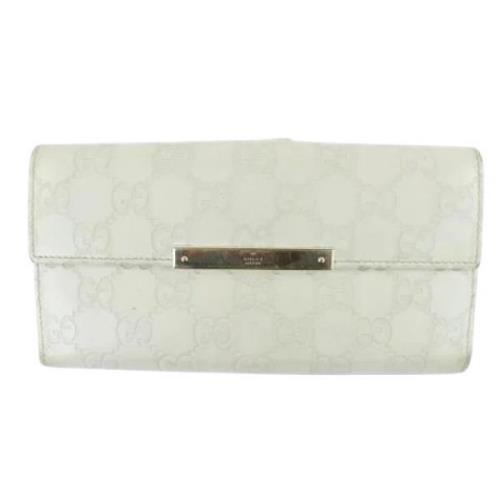 Gucci Vintage Italienska läderplånböcker, begagnade, 7.4 längd Beige, ...