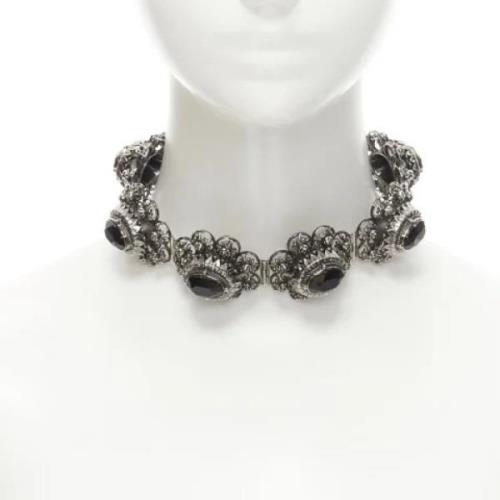 Alexander McQueen Pre-owned Pre-owned Metall halsband Gray, Dam