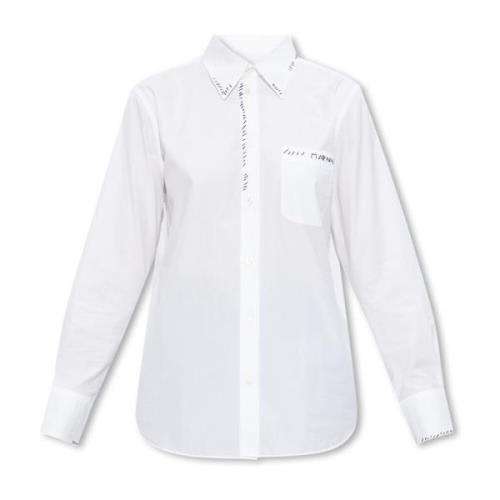 Marni Skjorta med logotyp White, Dam