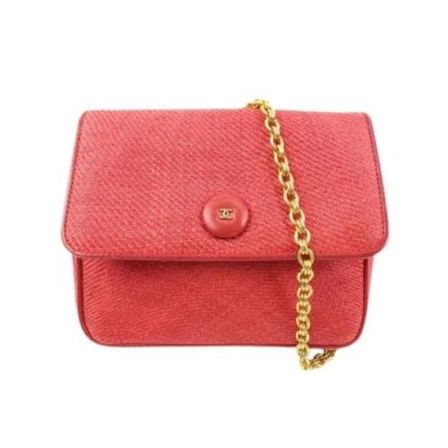 Chanel Vintage Vintage Läder Cross Body Väska Red, Dam