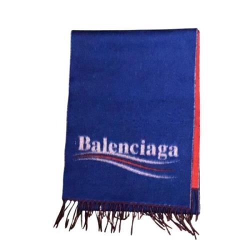 Balenciaga Vintage Pre-owned Ylle sjalar Blue, Unisex