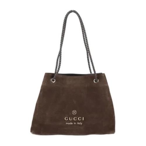 Gucci Vintage Begagnad Brunläder Gucci Tote Brown, Dam