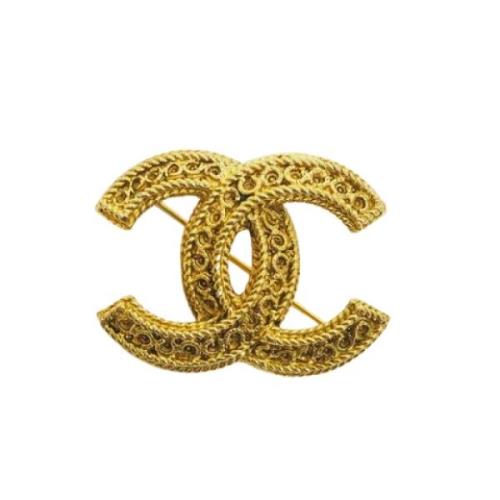 Chanel Vintage Begagnade Metall Chanel Smycken Yellow, Dam