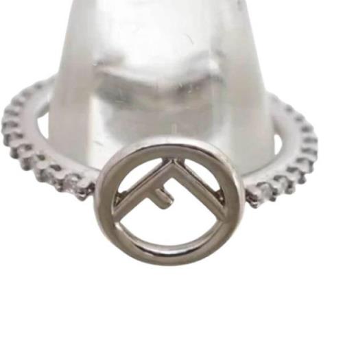Fendi Vintage Begagnad Fendi Ring i silvermetall Gray, Dam