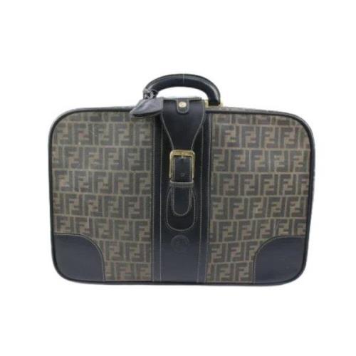 Fendi Vintage Förägd Canvas Fendi-Vskor Black, Dam