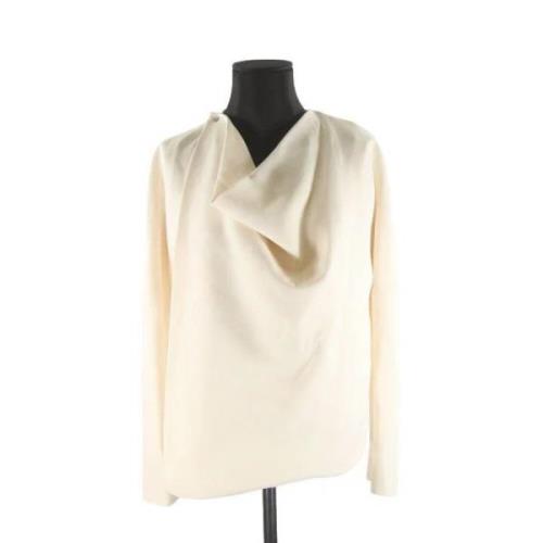 Celine Vintage Begagnad Beige Silke Celine Top Beige, Dam