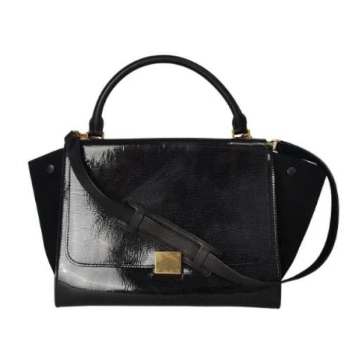 Celine Vintage Förägande Svart Läder Celine Trapes Black, Dam