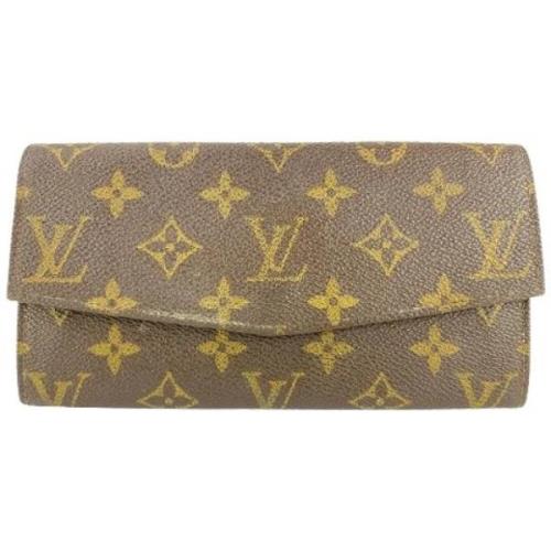 Louis Vuitton Vintage Canvas Plånböcker, Begagnade, 7.375 Längd Brown,...