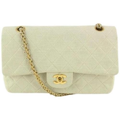 Chanel Vintage Vintage Tygväskor Beige, Dam