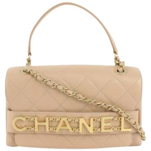 Chanel Vintage Förägda Läder Axelväska Beige, Dam