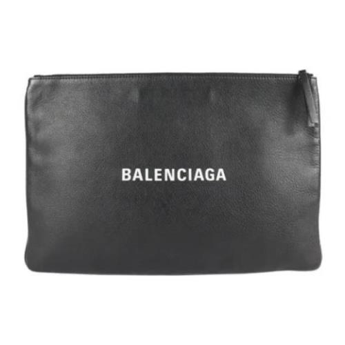 Balenciaga Vintage Begagnad Svart Läder Balenciaga Clutch Black, Dam