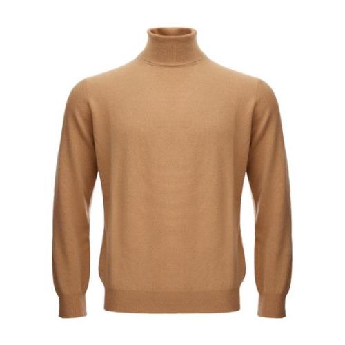 Kangra Kamel Beige Ullblandad Turtleneck Tröja Beige, Herr