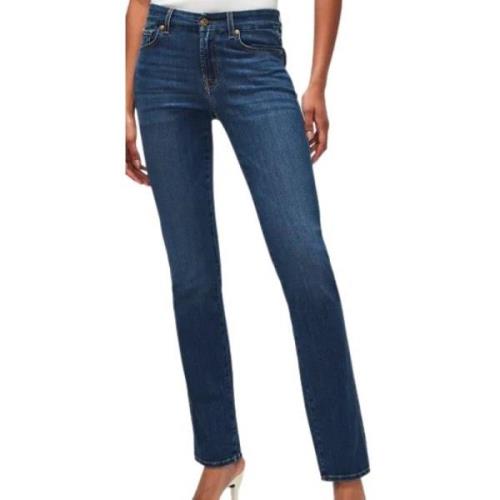 7 For All Mankind Jeans Kimmie Straight Bair Eco Blue, Dam