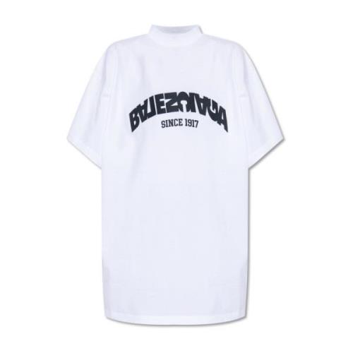 Balenciaga Oversize T-shirt White, Dam