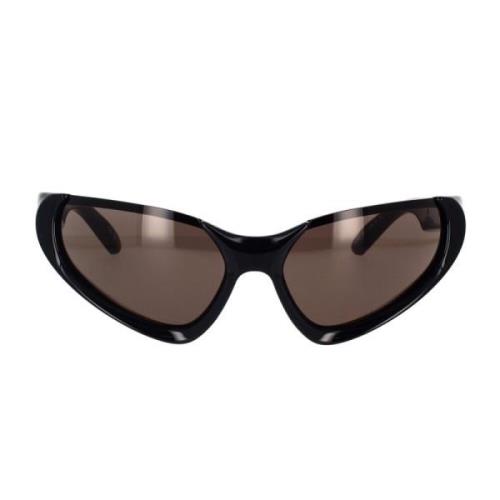 Balenciaga Rektangulära wraparound solglasögon Black, Unisex