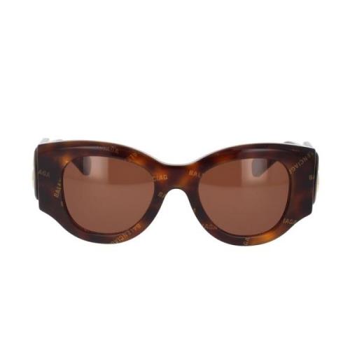 Balenciaga Innovativa solglasögon med djärva acetatbågar Brown, Dam
