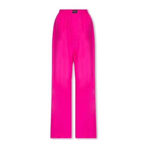 Balenciaga Avslappnade bomullstrousers Pink, Dam
