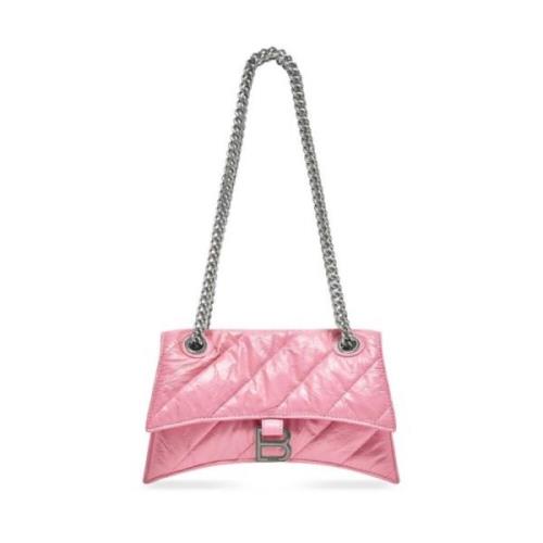Balenciaga Crush Small Chain Quilted Bag Pink, Dam