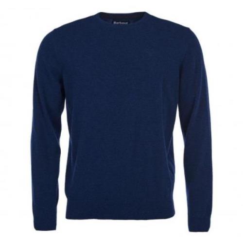 Barbour Rundhalsad Stickad Tröja, Essential Sweater Blue, Herr