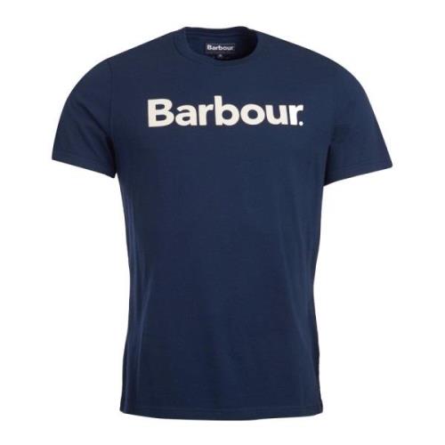 Barbour Logo T-shirt i New Navy Blue, Herr