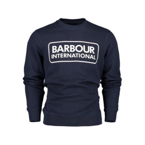 Barbour Stor Logo Sweatshirt i Navy Blue, Herr