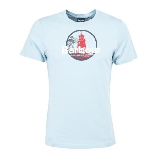Barbour Grafiskt Tryck T-Shirt för Män Blue, Herr