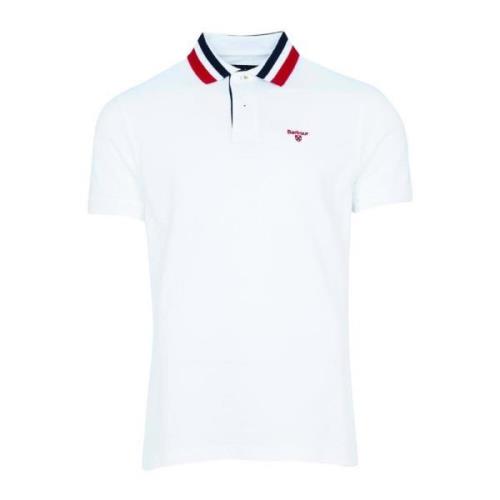 Barbour Hawkeswater Tipped Polo med Retro Stripe White, Herr