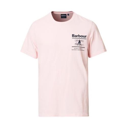 Barbour Nautisk-inspirerad Bomull T-shirt Pink, Herr