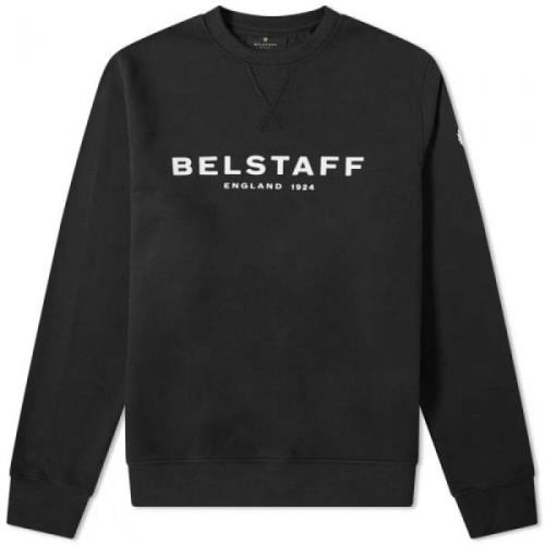 Belstaff Svart och vit sweatshirt med unik design Black, Herr