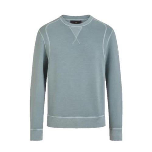 Belstaff Gibe Lättvikts Fleece Sweatshirt i Stålgrön Green, Herr