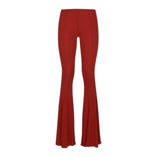 Blumarine Wide Trousers Red, Dam