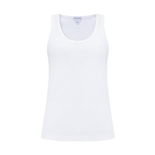 Bottega Veneta Vit Ribbad Tanktop White, Dam