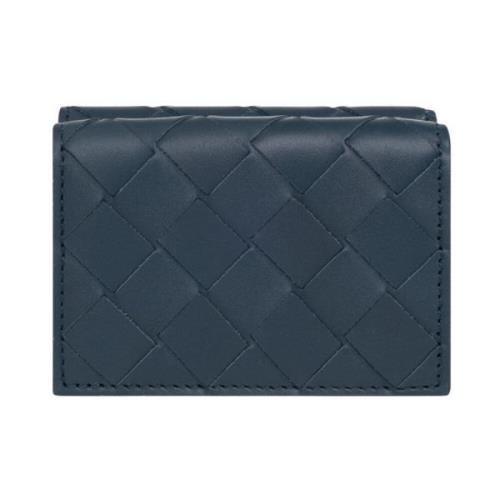 Bottega Veneta Marinblå Läderplånbok Intrecciato Blue, Herr