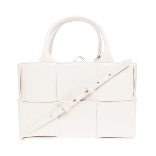 Bottega Veneta Vit Arco Mini Shopper Väska White, Dam