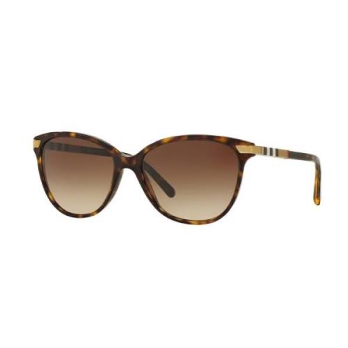 Burberry Stiliga solglasögon med mörk Havana-ram och bruna gradientlin...