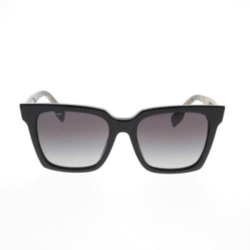 Burberry Fyrkantiga solglasögon med texturerade armar Black, Dam