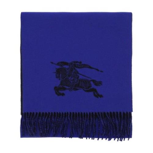Burberry Vändbar Cashmere Halsduk med Equestrian Knight Design Blue, H...