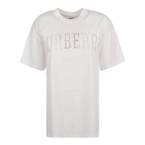 Burberry Dam Bomull T-Shirt med Sofistikerad Design White, Dam