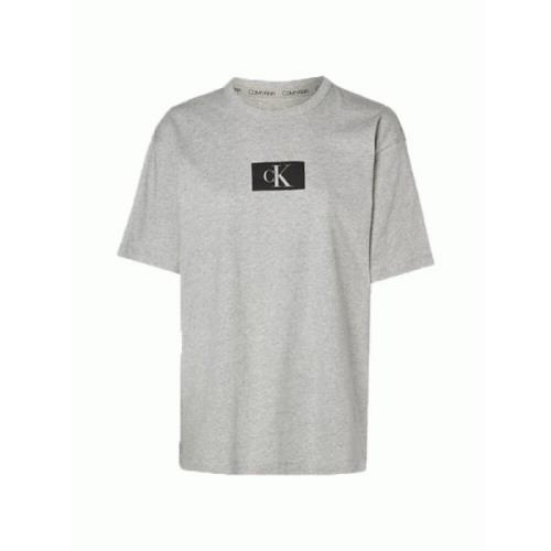 Calvin Klein Mäns Creweck GRÅ T-Shirt Gray, Herr