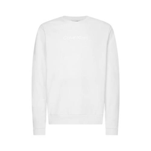 Calvin Klein Modernt Sweatshirt med Framsidelogo White, Herr