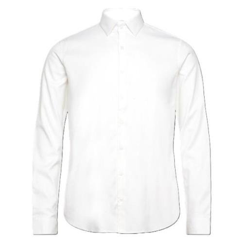 Calvin Klein Herringbone DC Slim Skjorta White, Herr