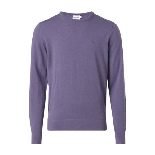 Calvin Klein Merino Crew Neck Sweater Purple, Herr