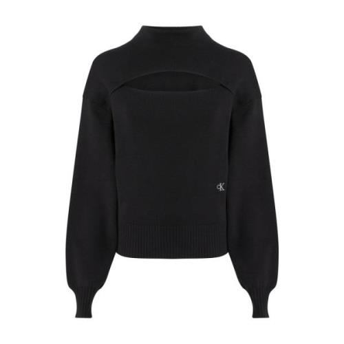 Calvin Klein Svarta Tröjor med Mjuk Passform och Stilfull Design Black...
