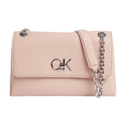 Calvin Klein Rosa Cross Body Väska - Re-Lock Stil Pink, Dam