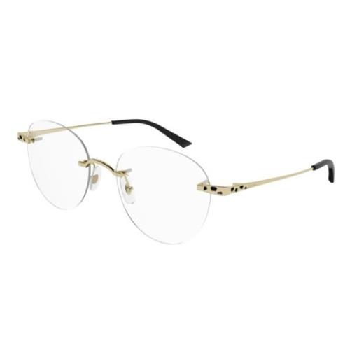 Cartier Gles Ct0309O Panther Svart Emalj Solglasögon Yellow, Dam