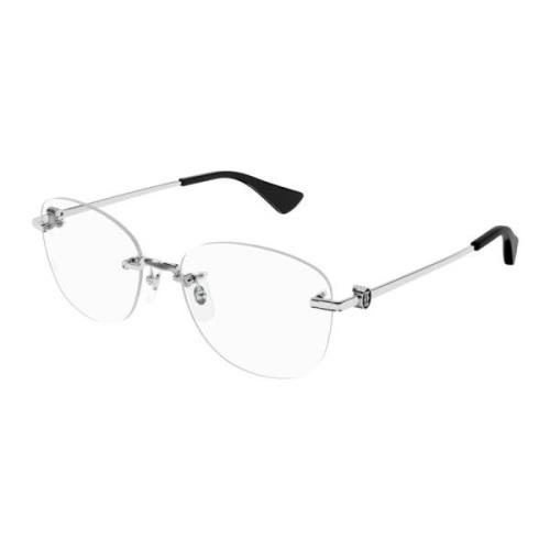 Cartier Metalliska Optiska Glasögon för Kvinnor Gray, Unisex