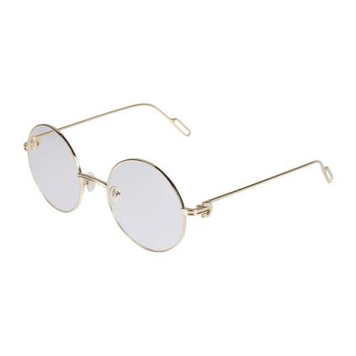 Cartier Guld Transparent Ct0158O Glasögon Yellow, Unisex