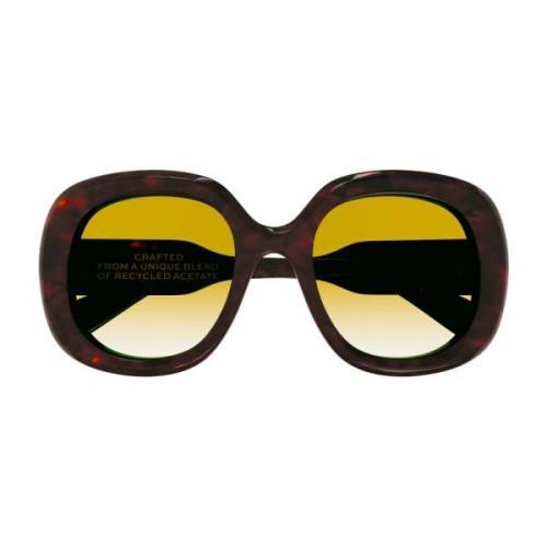 Chloé Havana Fyrkantiga Solglasögon med Gula Gradientlinser Brown, Dam