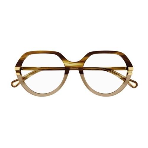 Chloé Runda glasögonbågar med tunn Acetate Renew-konstruktion Brown, U...